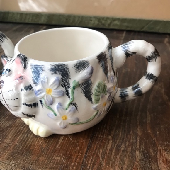 Set of 2 cat tea cups iridescent vintage cats - Picture 7 of 7
